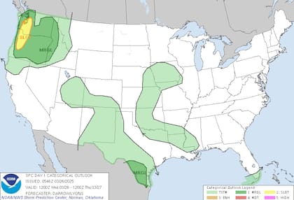 Tormentas severas en el noroeste del Pacífico: posibilidad de granizo del tamaño de una pelota de golf, vientos dañinos y un tornado aislado en Oregón y Washington