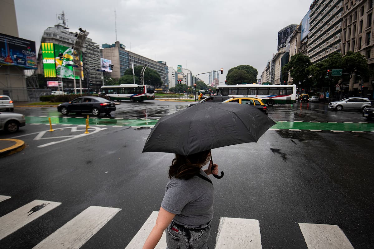 Tormentas y lluvia en el Microcentro de la Ciudad de Buenos Aires
