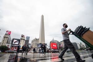 Tormentas y lluvia en el Microcentro de la Ciudad de Buenos Aires
