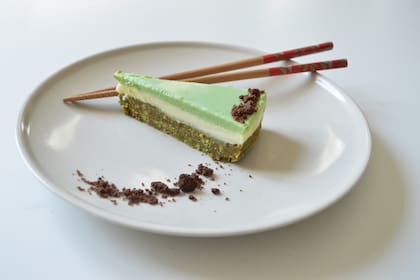 Torta de helado de menta granizada.