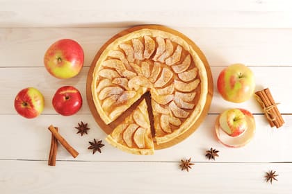 Torta invertida de manzana