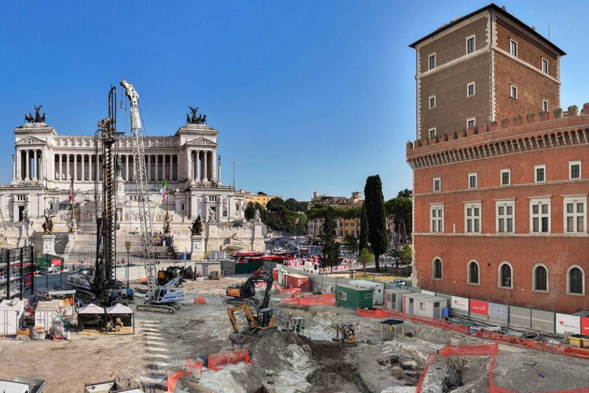 Trabajaban en la ampliación de la línea C de subte de Roma y hallaron vestigios del Imperio Romano
