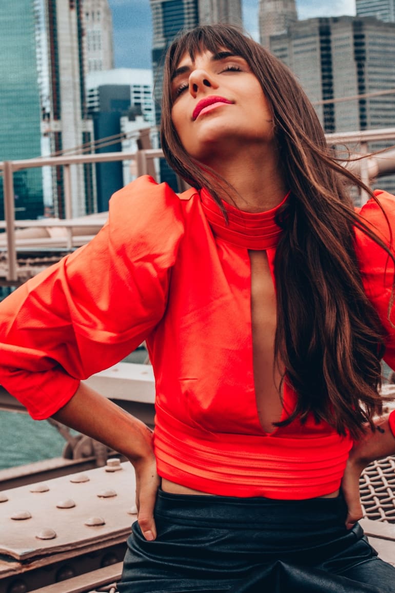Trabajando como influencer de moda.