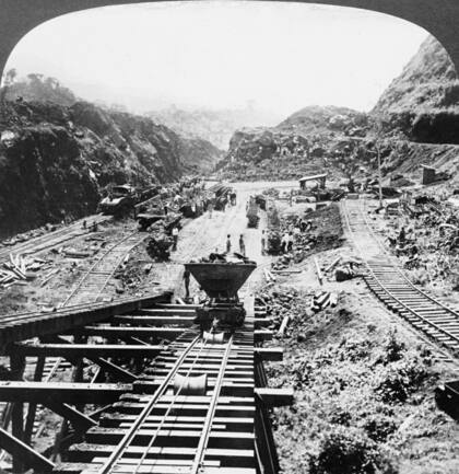 Trabajos en el macizo de la Culebra en 1907