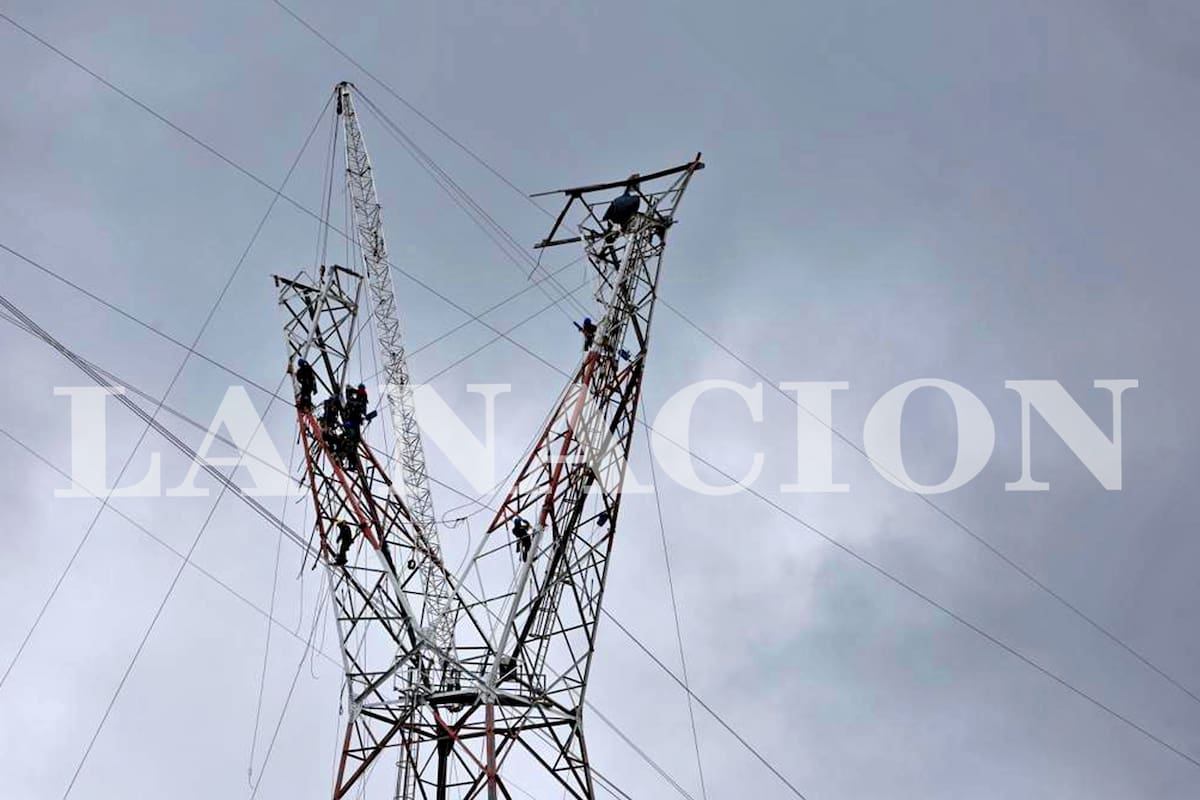 Trabajos en las torres de alta tensión en la zona de Zárate