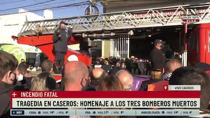 Tragedia en Caseros: homenaje a los tres bomberos muertos