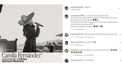 Tras equivocarse en una línea del Himno de México, Camila Fernández recibió fuertes críticas en las redes sociales