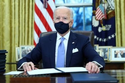 El presidente de Estados Unidos, Joe Biden, tras jurar el cargo