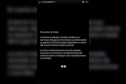 Tras la viralización de las imágenes, Ciavaglia realizó un descargo el domingo en su cuenta oficial de Instagram