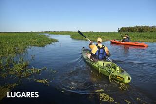 En kayak por el delta de una renacida laguna, entre animales, cascadas e islitas