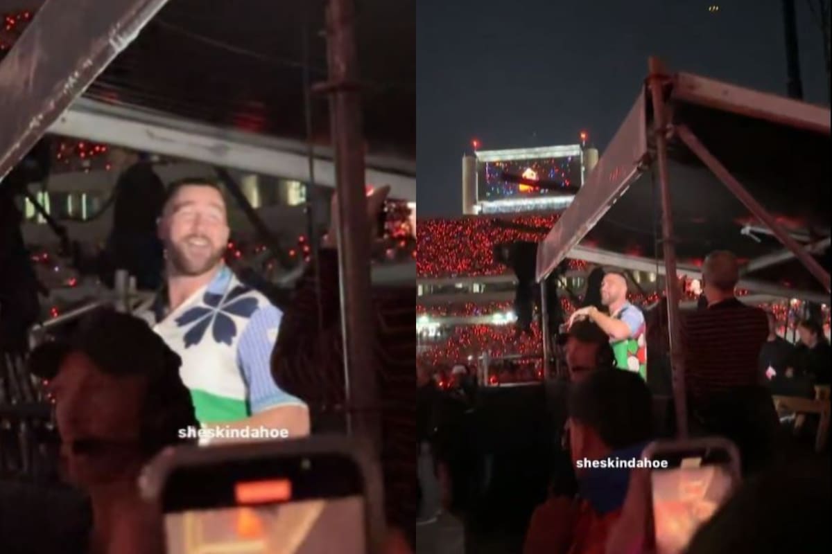 Travis Kelce, el novio de Taylor Swift, estuvo en River y se sumó al fervor del público argentino: "Olé, olé, olé"