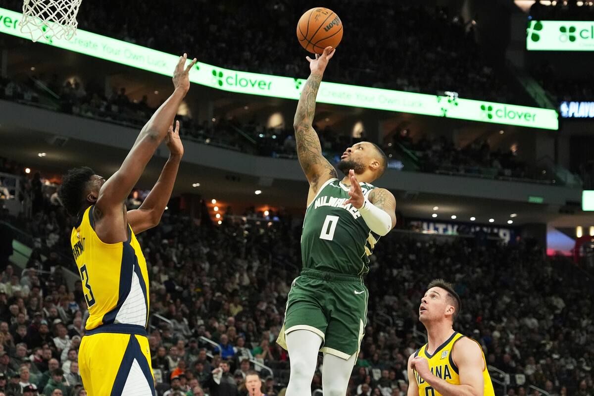 Trent iguala récord de Bucks en playoffs con nueve triples en victoria 117-101 ante Pacers