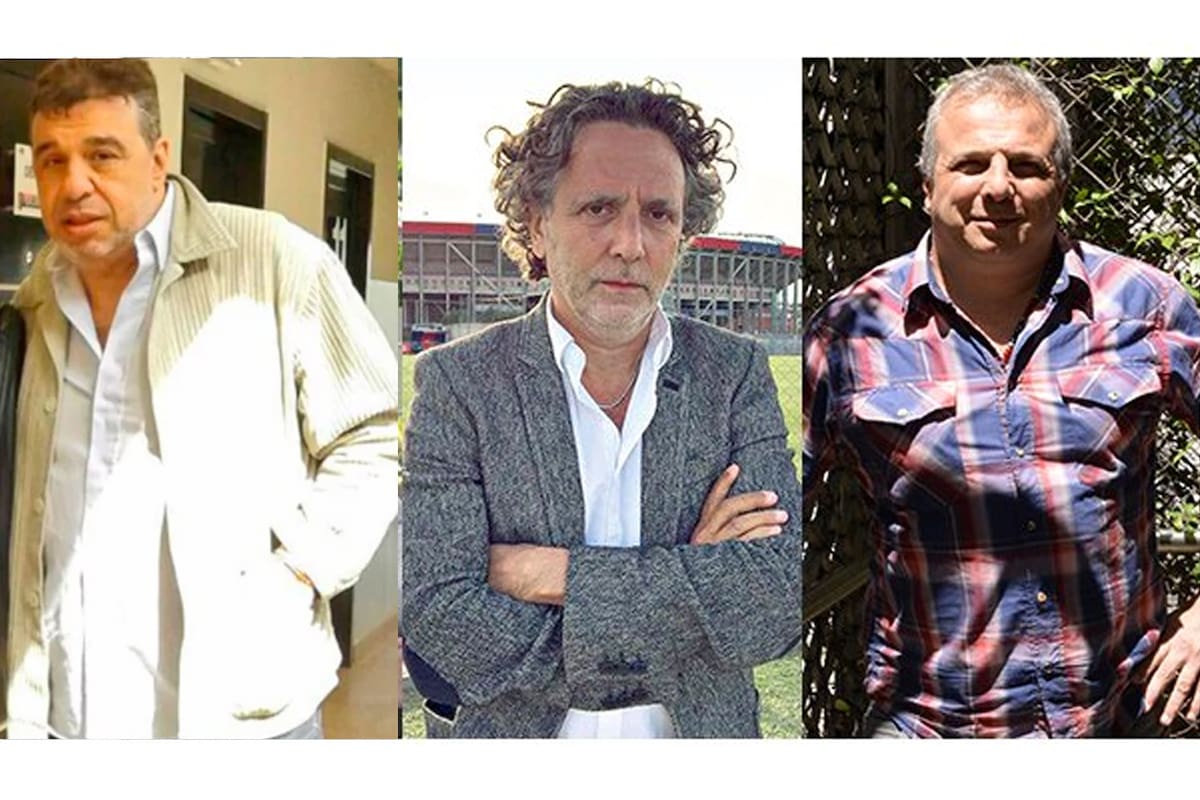 Tres de los cuatro candidatos que competirán este sábado en las elecciones en San Lorenzo: Ricardo Saponare, César Francis y Claudio De Simone. el otro, por la lista oficialista, es Marcelo Tinelli