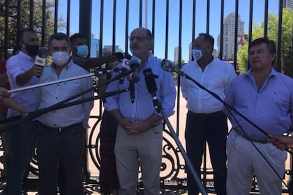 Tres de los integrantes de la Mesa de Enlace.