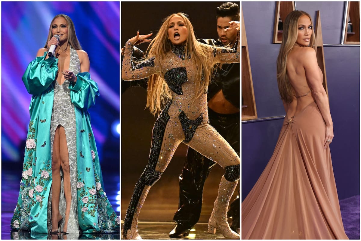 Tres de los looks que lució Jennifer Lopez en la gala de este lunes