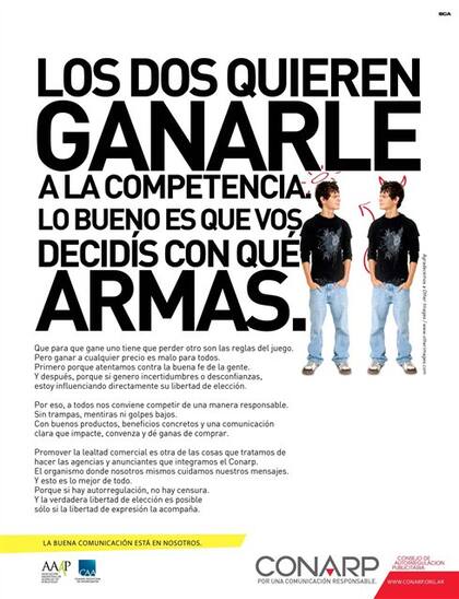 La gráfica de la campaña del Conarp, por la comunicación responsable
