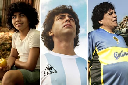 Tres etapas de Diego Maradona, tres actores diferentes para interpretarlo, en la nueva serie de Amazon sobre su vida