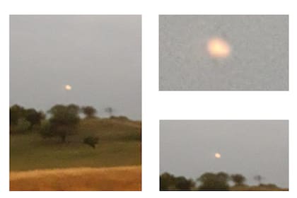 Tres imágenes de la luz en el cielo registrada por Jorge Gile