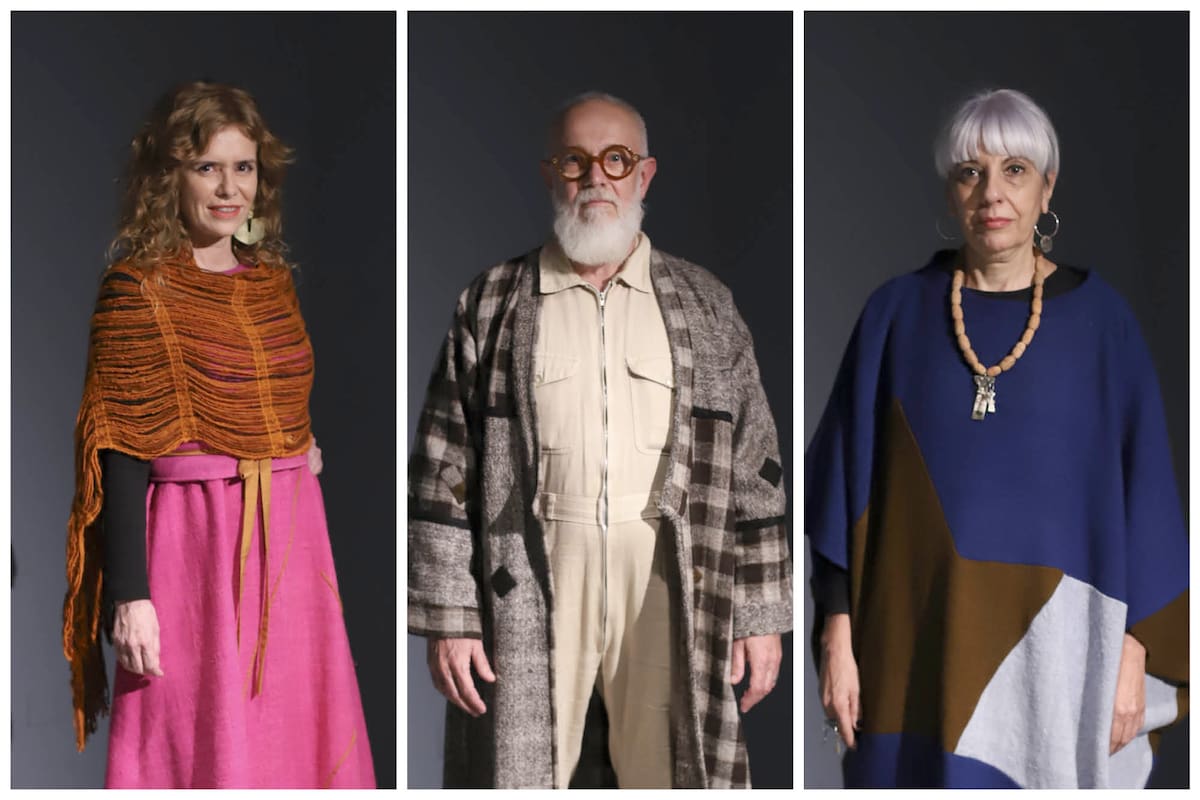 Tres modelos-artistas: Karina El Azem, Daniel Giannone y Carolina Antoniadis