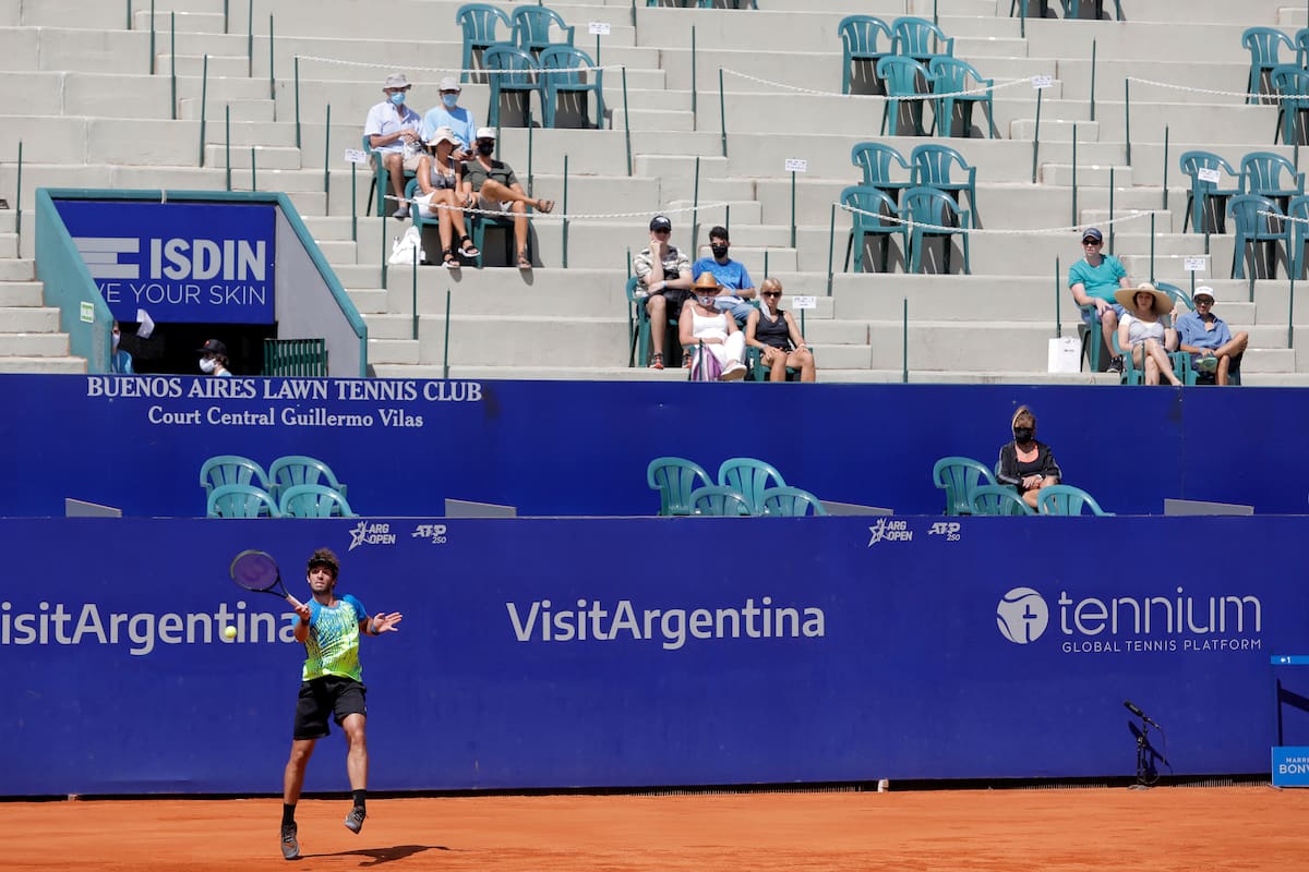 Tribunas despobladas y distanciamiento social: así se vive el Argentina Open 2021