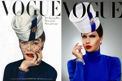 Trinity the Tuck. Portada: enero de 1945. Foto: Instagram/@voguemagazine