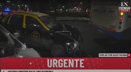 Triple choque sobre la avenida 9 de Julio
