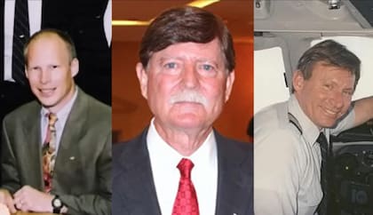 Tripulación del vuelo 705 FedEx: Andrew Peterson (ingeniero de vuelo), David Sanders (Capitán) y James Tucker (copiloto)