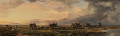 Tropa de carretas en la pampa (1860), de Jean Léon Pallière y Henry Sheridan, otra de las obras que permanecieron fuera del país durante más de un siglo