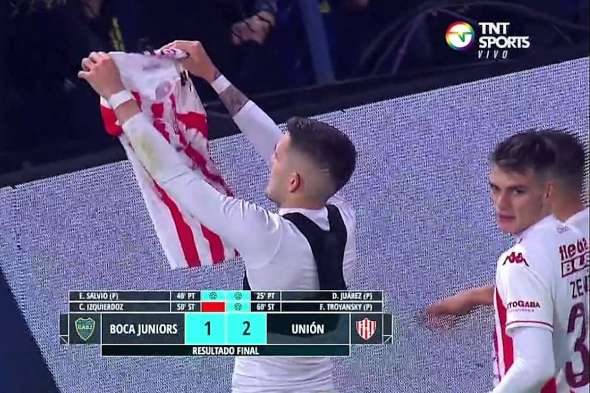 Troyansky y su festejo polémico frente a los hinchas de Boca en la Bombonera