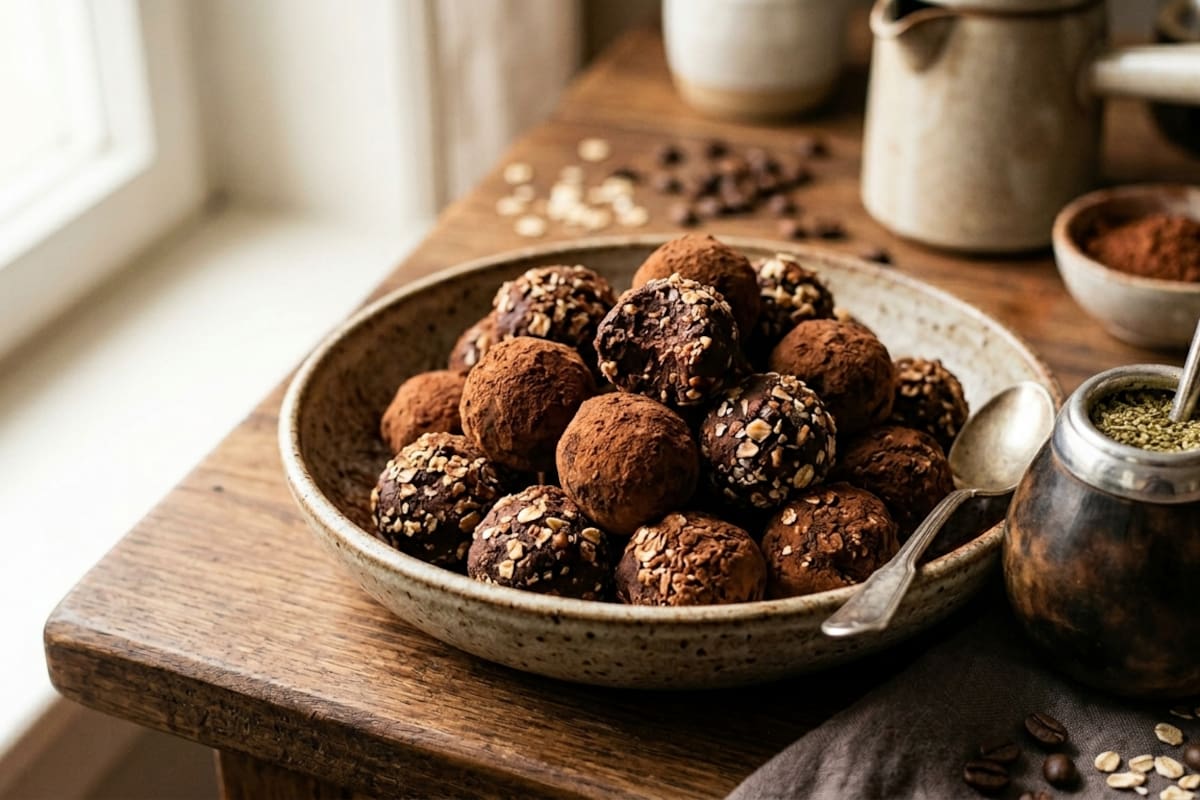 Trufas de chocolate, avena y café: el snack saludable e ideal para acompañar el mate del fin de semana
