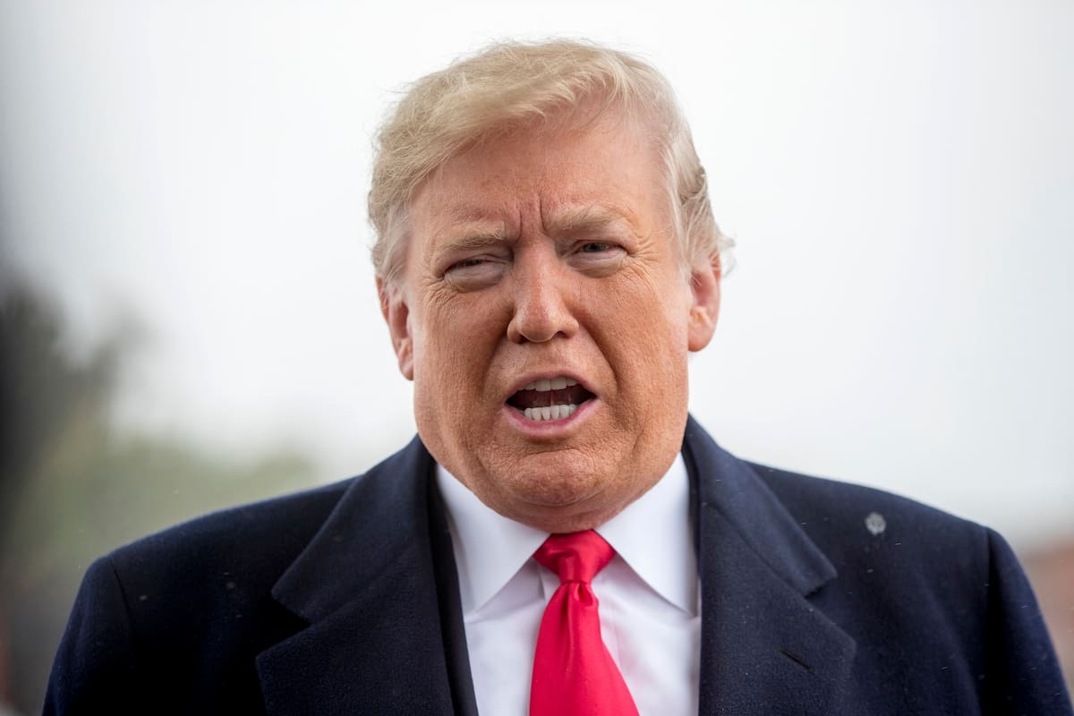 Trump al arribar a la Base Aérea Andrews