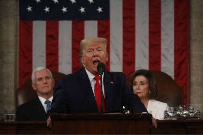 Trump, anoche, en el discurso del Estado de la Unión