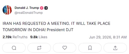 Trump anuncia que Irán solicitó una reunión en Doha