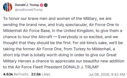 Trump anuncia que utilizará el antiguo Air Force One