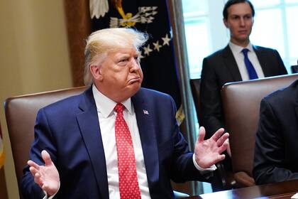 Trump, ayer, durante una reunión de gabinete en la Casa Blanca