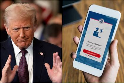 Trump cumplió con su promesa de campaña y eliminó inmediatamente el servicio de CBP One (montaje con imágenes de AFP y archivo)