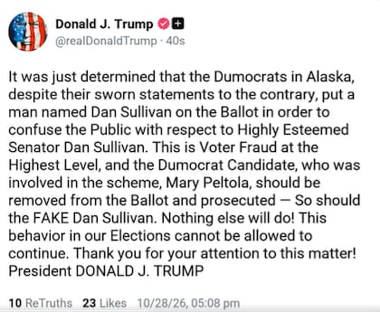 Trump denuncia un fraude en Alaska
