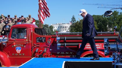 Trump, durante el evento de la Tunnel to Towers Foundation por el 25to aniversario de los atentados del 11 de septiembre de 2001 cerca de la Casa Blanca