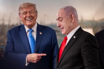 Trump durante su reunión con Netanyahu en julio