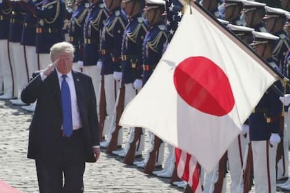 Trump durante un evento en Japón