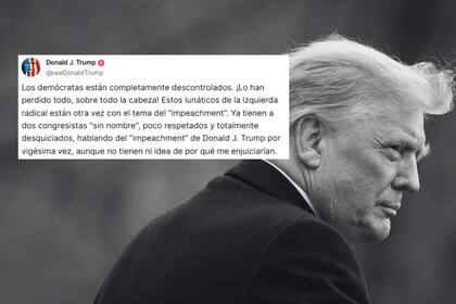 Trump en Truth Social: "los republicanos deberían expulsar del Congreso a los demócratas por sus crímenes, especialmente electorales"