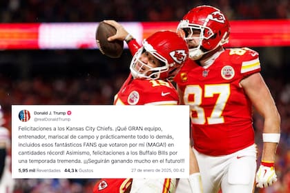 Trump felicitó a los Kansas City Chiefs y mostró su inclinación hacia el equipo