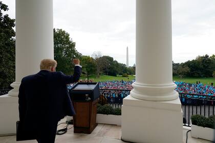 Trump, hoy, en el acto en la Casa Blanca