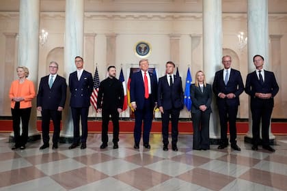 Trump recibió en la Casa Blanca en agosto a los líderes europeos para mostrarles apoyo