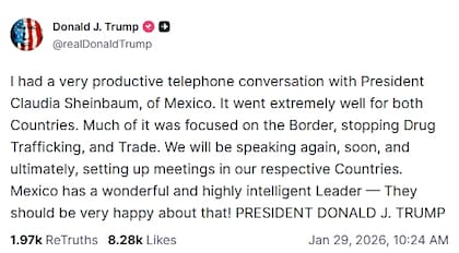 Trump señaló que la conversación "fue muy positiva para ambos países"