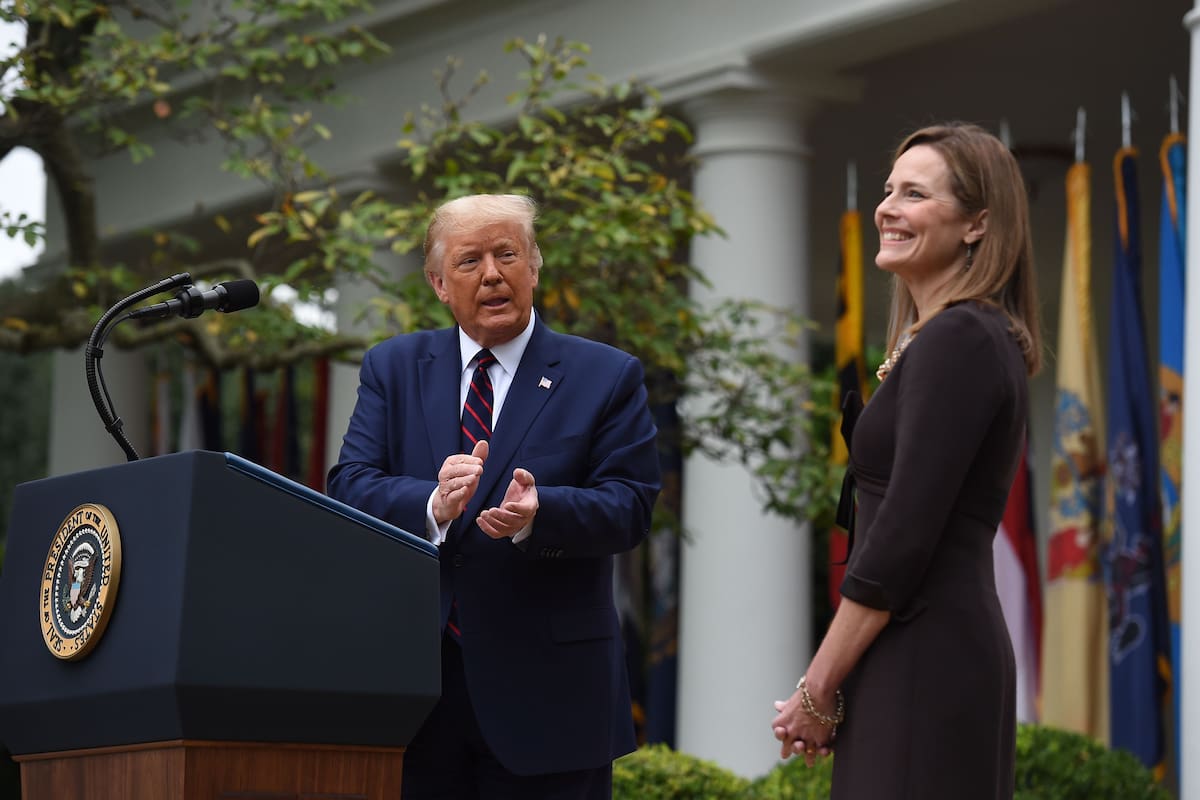 Trump y Barrett, en la ceremonia de hoy