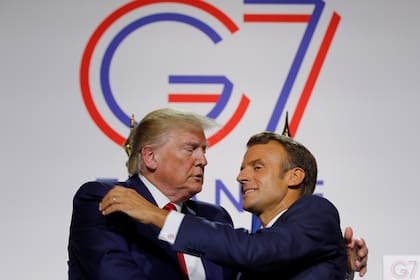 Trump y Macron, durante la conferencia conjunta que brindaron en Biarritz