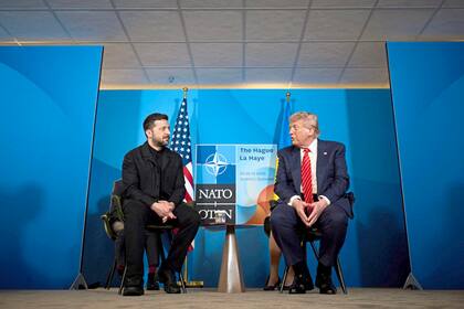 Trump y Zelensky en la reciente cumbre de la OTAN