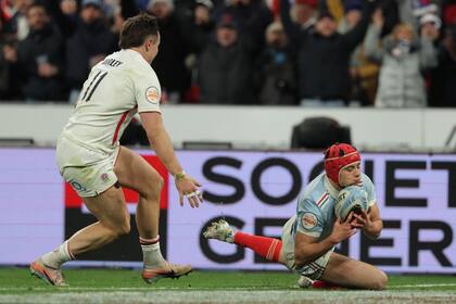 Try del wing Louis Bielle-Biarrey, uno de los jugadores determinantes del campeón del Seis Naciones