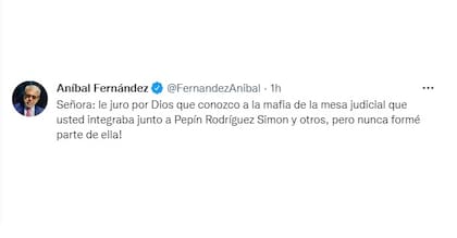 Tuit de Aníbal Fernández